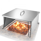 Fire Pit Heat Deflector 25x25x14 inch Stainless Steel Outdoor Burner Cover